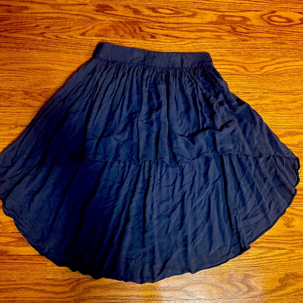 Blue high low skirt